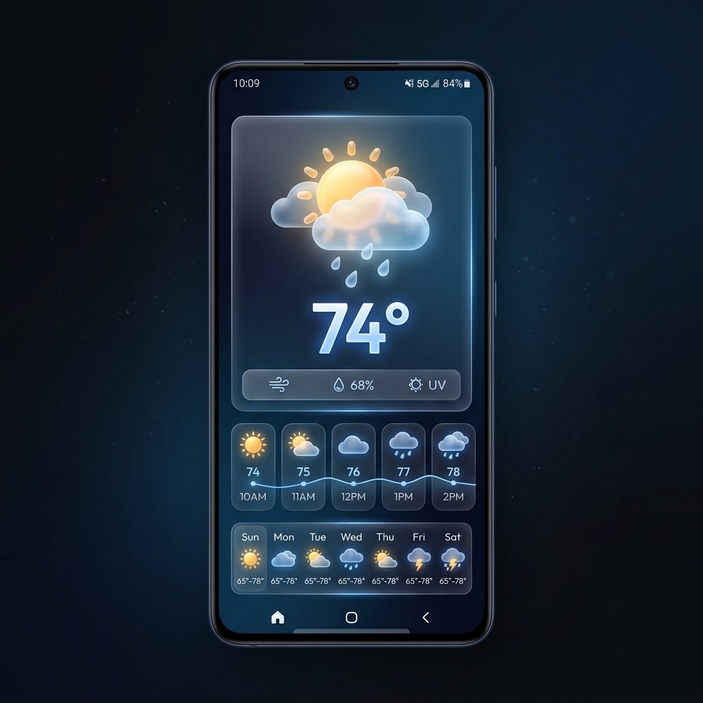 PV Weather App Mockup